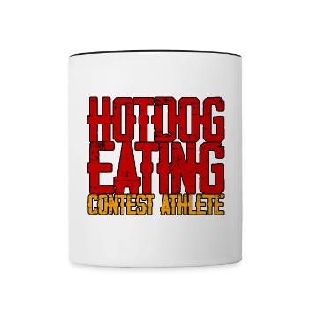Hotdog Eating Contest Athlete 3 - Contrasting Mug - white/black - Front