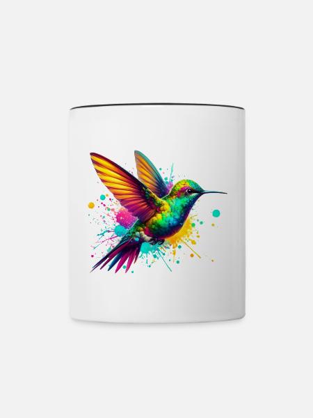 Kolibri - Tasse zweifarbig - Weiß/Schwarz