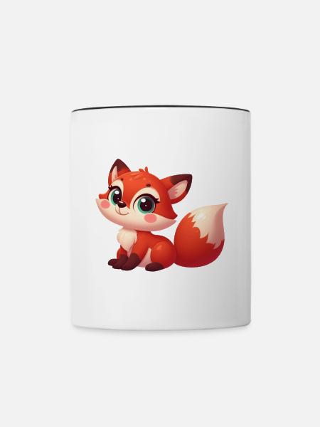 Fuchs 1 - Tasse zweifarbig - Weiß/Schwarz