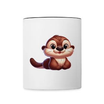 loutre 18 - Mug contrasté - blanc/noir - Devant