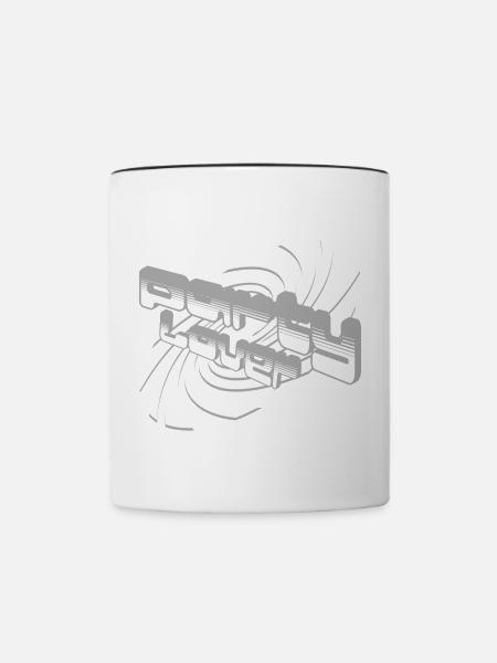 3D Klangwellen Schrift-Design - Tasse zweifarbig - Weiß/Schwarz