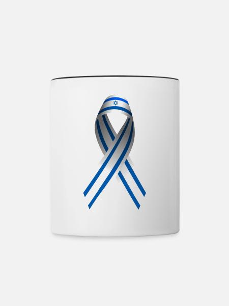 Israel Schleife Friedenszeichen Flagge - Tasse zweifarbig - Weiß/Schwarz