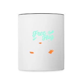 Umarmung Pinguin - Tasse zweifarbig - Weiß/Schwarz - Vorne
