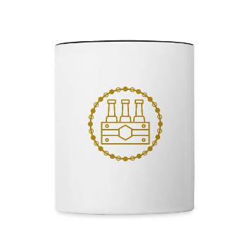 Beer - Beer Mug - Party - Beer Tent - Folk Festival - Contrasting Mug - white/black - Front