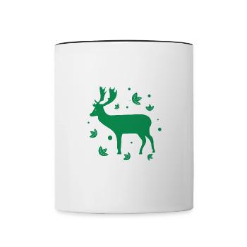 Deer - Forest, Nature, Animal Welfare - Contrasting Mug - white/black - Front