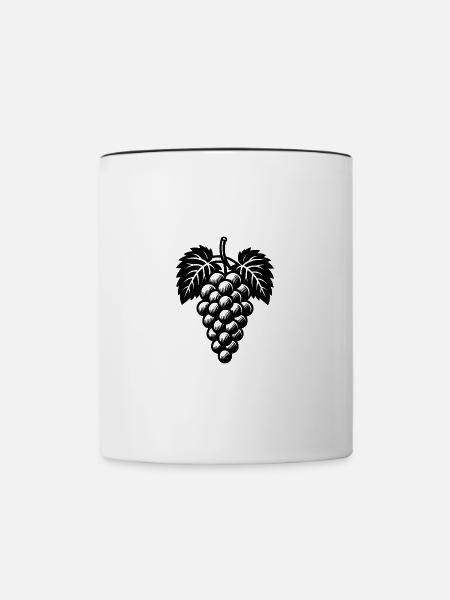 Weinreben Weintrauben und Blättern - Tasse zweifarbig - Weiß/Schwarz