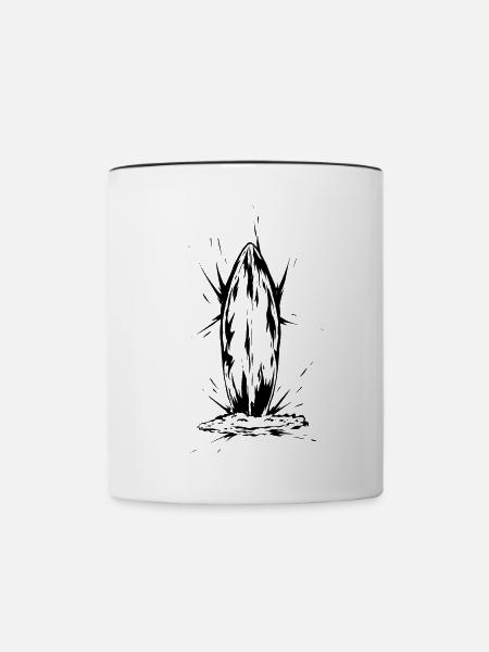 Surfer Surfboard - Tasse zweifarbig - Weiß/Schwarz