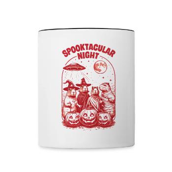 Halloween Capybara Ufo Geist Geschenkidee - Tasse zweifarbig - Weiß/Schwarz - Vorne
