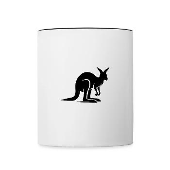 Kangaroo Landscapes Australia's Animal Motif - Contrasting Mug - white/black - Front