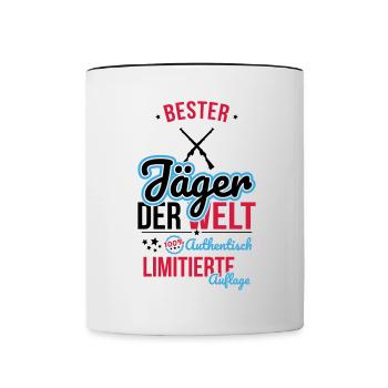 Bester Jäger der Welt - 100% Authentisch - Tasse zweifarbig - Weiß/Schwarz - Vorne