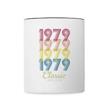 1979 Birthday born in 1979 Retro Vintage - Contrasting Mug - white/black - Front