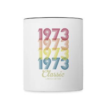 1973 Birthday born in 1973 Retro Vintage - Contrasting Mug - white/black - Front