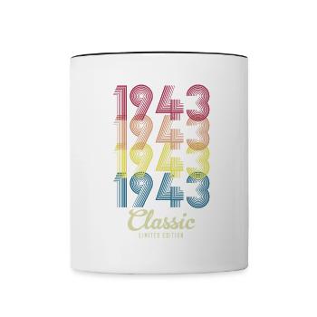 1943 Birthday born in 1943 Retro Vintage - Contrasting Mug - white/black - Front
