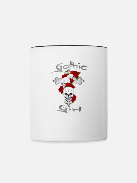Gothic Girl - Tasse zweifarbig - Weiß/Schwarz