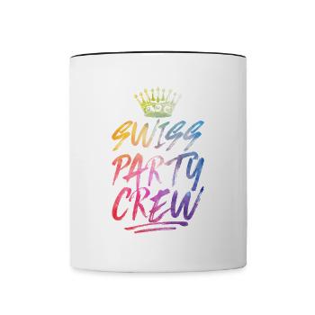 Swiss Party Crew Bunt Schweiz - Contrasting Mug - white/black - Front