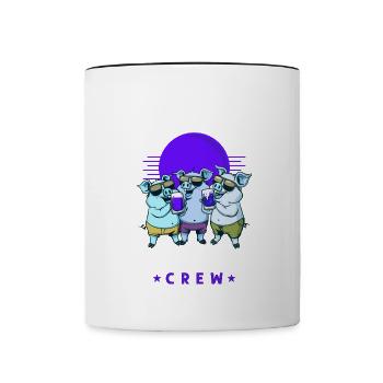 Malle Party Crew Sow Mallorca Beach - Mug contrasté - blanc/noir - Devant