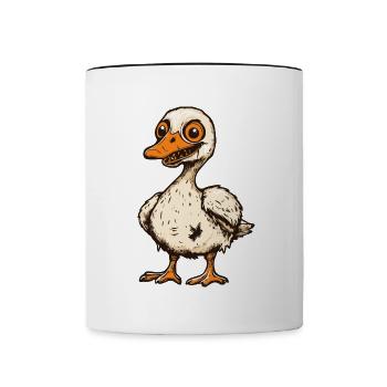 Gans Halloween Zombie - Tasse zweifarbig - Weiß/Schwarz - Vorne