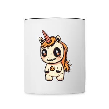 Licorne Halloween Zombie - Mug contrasté - blanc/noir - Devant