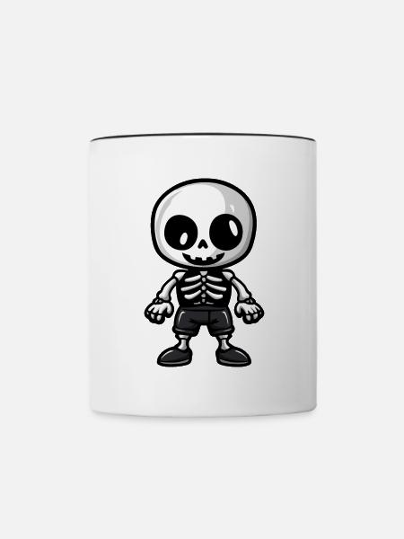 Skelett Halloween Comic - Tasse zweifarbig - Weiß/Schwarz