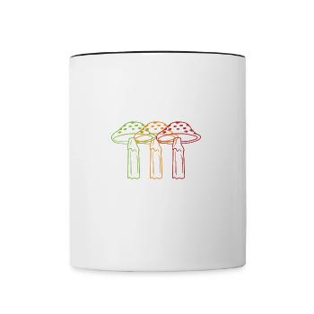 Mushroom Hunting Hobby Vegetables Food - Contrasting Mug - white/black - Front