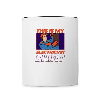 Elektriker Hobby Elektroarbeiter Handwerker - Tasse zweifarbig - Weiß/Schwarz - Vorne