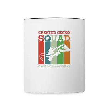 Crested Geckos Funny Saying Reptiles Lizard - Contrasting Mug - white/black - Front