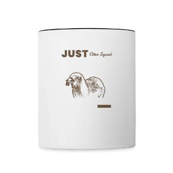 Anotter Otter Ironischer süßer Seeotter Wildtier - Tasse zweifarbig - Weiß/Schwarz - Vorne