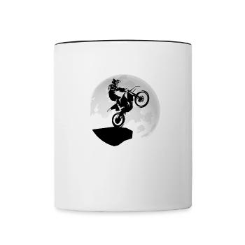motocross universe motorcycle motorsport dirtbike - Contrasting Mug - white/black - Front