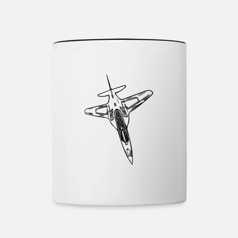 Elegant Jet Flyer Airplane - Contrasting Mug - white/black