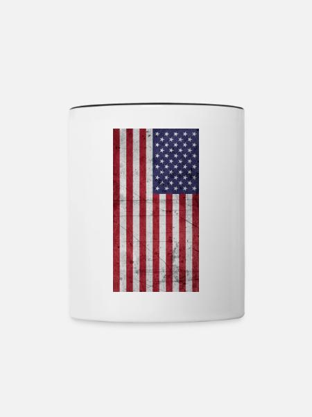 USA flag - Tasse zweifarbig - Weiß/Schwarz