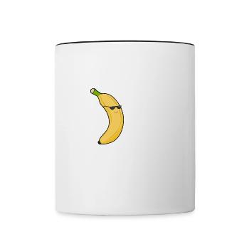 Banana Eating Healthy Food Exotic Fruits - Contrasting Mug - white/black - Front