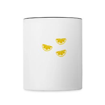 Lemons and Music Notes Musician Clef - Contrasting Mug - white/black - Front