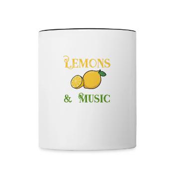 Lemons and Music Summer Citrus Fruits Lemonade - Contrasting Mug - white/black - Front