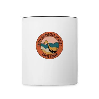Easily Distracted by Geese Wildlife Cute Goose - Contrasting Mug - white/black - Front