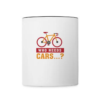 Qui a besoin de voitures ? Un vélo de mobilité - Mug contrasté - blanc/noir - Devant