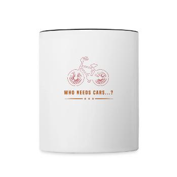 Dage ironique : voitures, vélo, mobilité durable, - Mug contrasté - blanc/noir - Devant