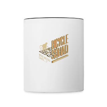 Bicycle Squad Funny Saying Cyclist Cardio - Mug contrasté - blanc/noir - Devant