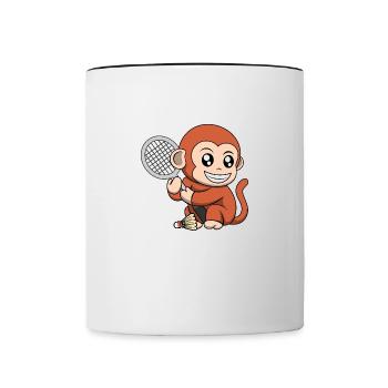 Raquette de badminton Cute Monkey Hobby Sports - Mug contrasté - blanc/noir - Devant