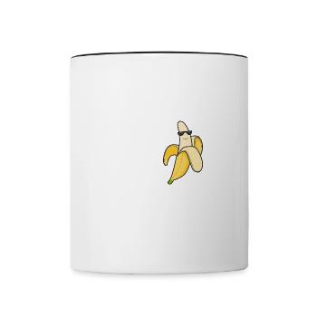 Citation drôle de fruits exotiques bananes Manger - Mug contrasté - blanc/noir - Devant