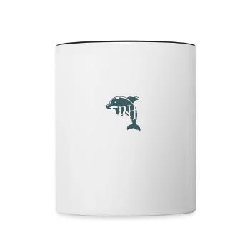 Mignon dauphins Animaux marins Animaux sauvages - Mug contrasté - blanc/noir - Devant