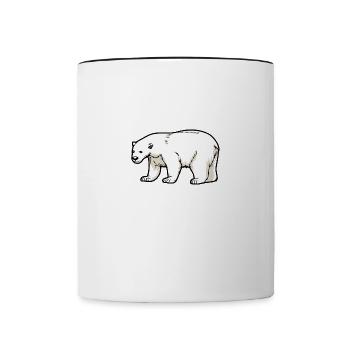 Une fille aime les jolis ours polaires en disant - Mug contrasté - blanc/noir - Devant
