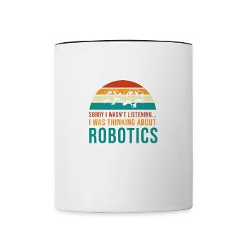 Über Robotik nachdenken Mechaniker Ingenieur - Tasse zweifarbig - Weiß/Schwarz - Vorne