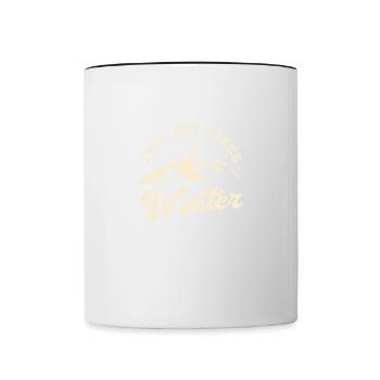 Un garçon aime l'hiver, une saison d'hiver - Mug contrasté - blanc/noir - Devant