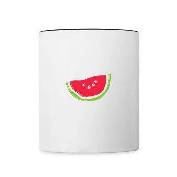 Pastèque Fruits d'été Melon tropical - Mug contrasté - blanc/noir - Devant