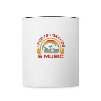 Geckos et notes de musique Musicien Clef Crested - Mug contrasté - blanc/noir - Devant
