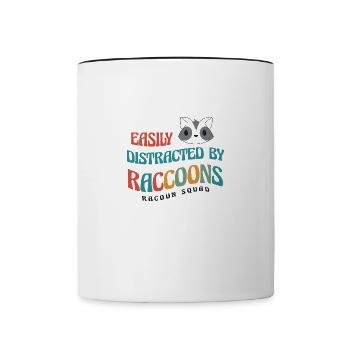 Ablenkt von Waschbären in der Wildnis, Nagetier - Tasse zweifarbig - Weiß/Schwarz - Vorne