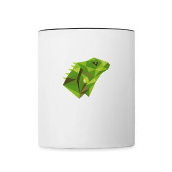 Lizard Art Puristische Wildtiere Tiere Reptilien - Tasse zweifarbig - Weiß/Schwarz - Vorne