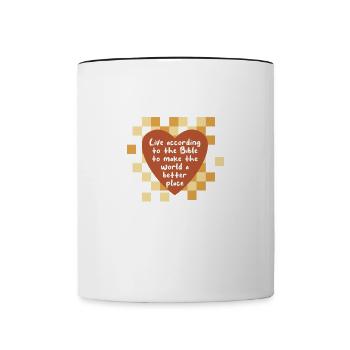 Jesus Christus, Bibelstudium, Zitat, Glaube, - Tasse zweifarbig - Weiß/Schwarz - Vorne