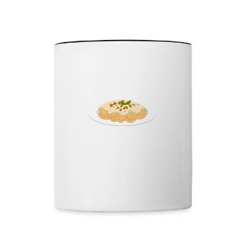 Eating Pasta Funny Saying Spaghetti Chef - Contrasting Mug - white/black - Front