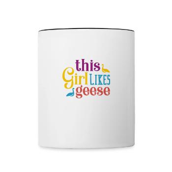 Mädchen mag Gänse Vogel Wildlife Cute Gans - Tasse zweifarbig - Weiß/Schwarz - Vorne